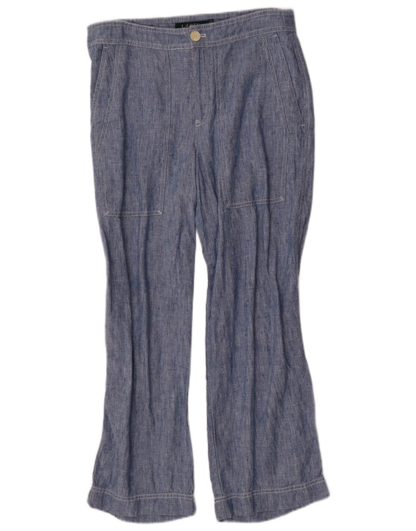 Ralph Lauren Womens Straight Trousers US 4 Small W30 L26 Blue Linen