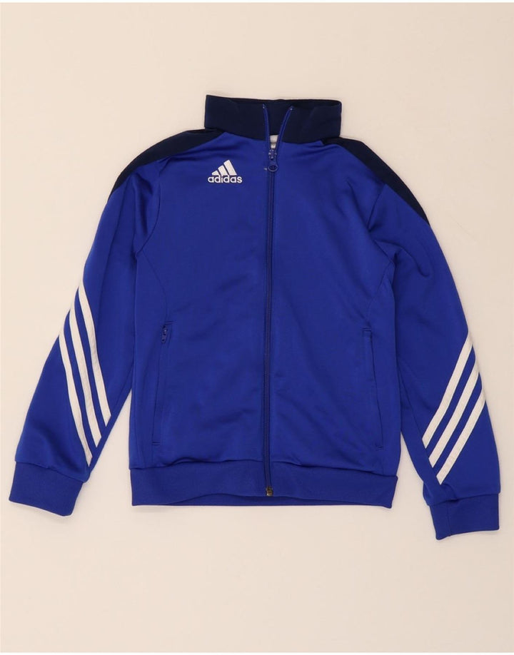 ADIDAS Boys Tracksuit Top Jacket 7-8 Years Small  Blue Colourblock Vintage Adidas and Second-Hand Adidas from Messina Hembry 
