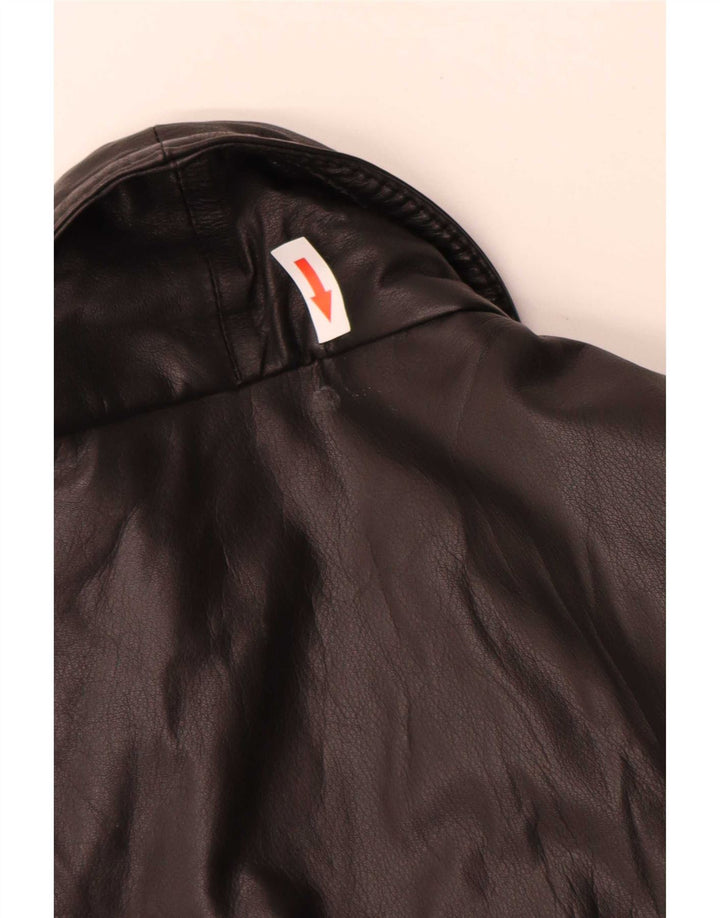Giacca in pelle vintage da uomo IT 50 grande nera