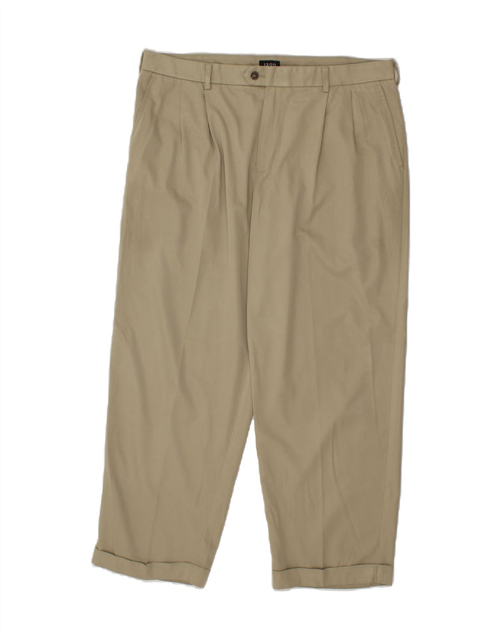IZOD Mens Pegged Chino Trousers W38 L30  Beige Polyester Vintage Izod and Second-Hand Izod from Messina Hembry 