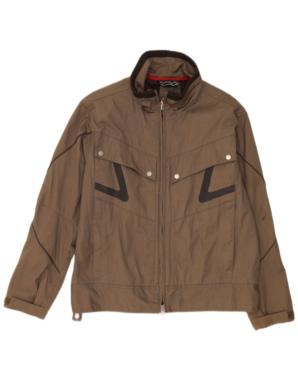 Volvo Herre Graphic Bomber Jacket UK 38 Medium Grey Colourblock Cotton