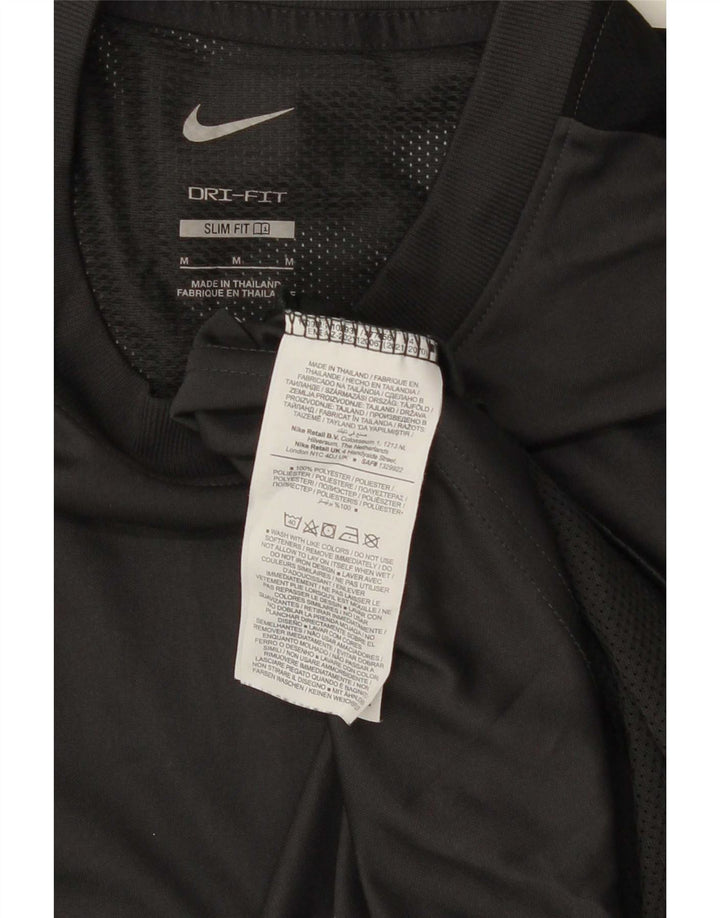 Nike Mens Dri Fit Slim T-Shirt Top Medium Grey Colourblock Polyester