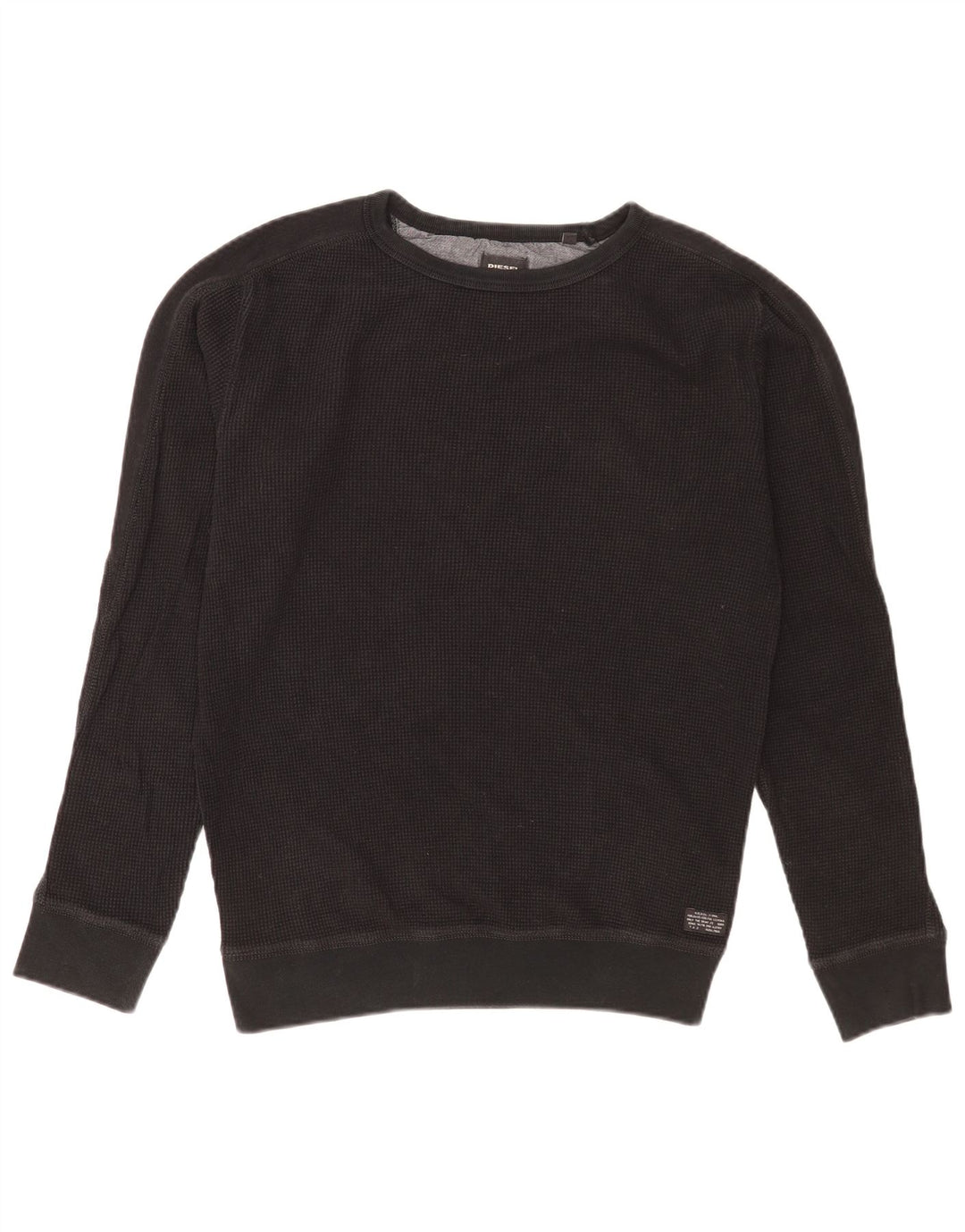 Diesel Herren-Sweatshirt-Pullover aus mittelschwarzer Baumwolle