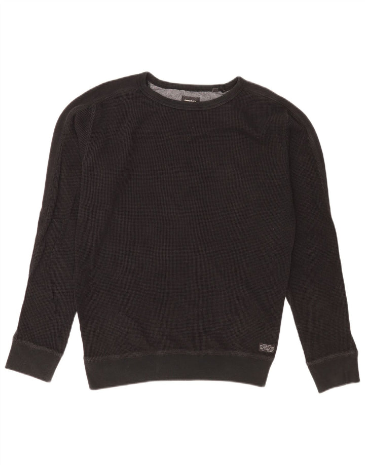Diesel Herren-Sweatshirt-Pullover aus mittelschwarzer Baumwolle