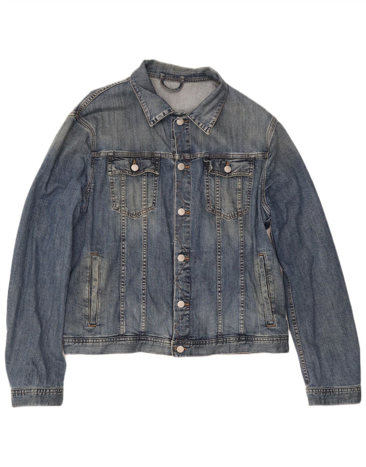 Trussardi Jeans Mens Denim Jacket IT 54 XL Blue Cotton