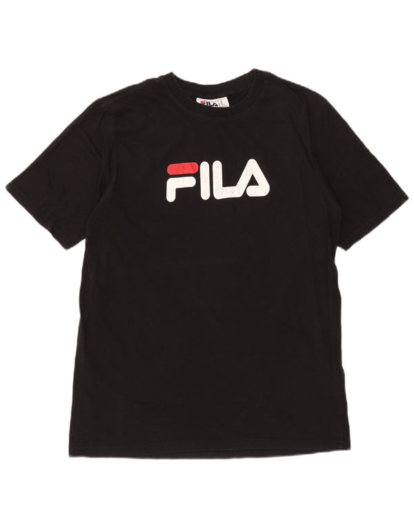 Fila Mens Graphic T-Shirt Top Medium Black Cotton