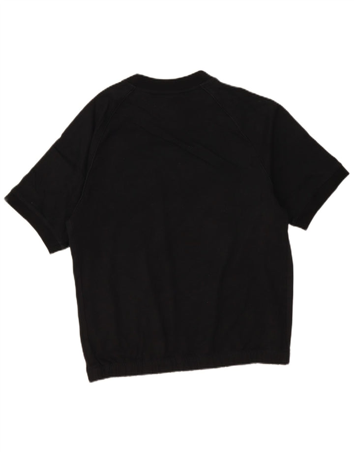 Adidas Mens Short Sleeve Sweatshirt Jumper Small Black Cotton