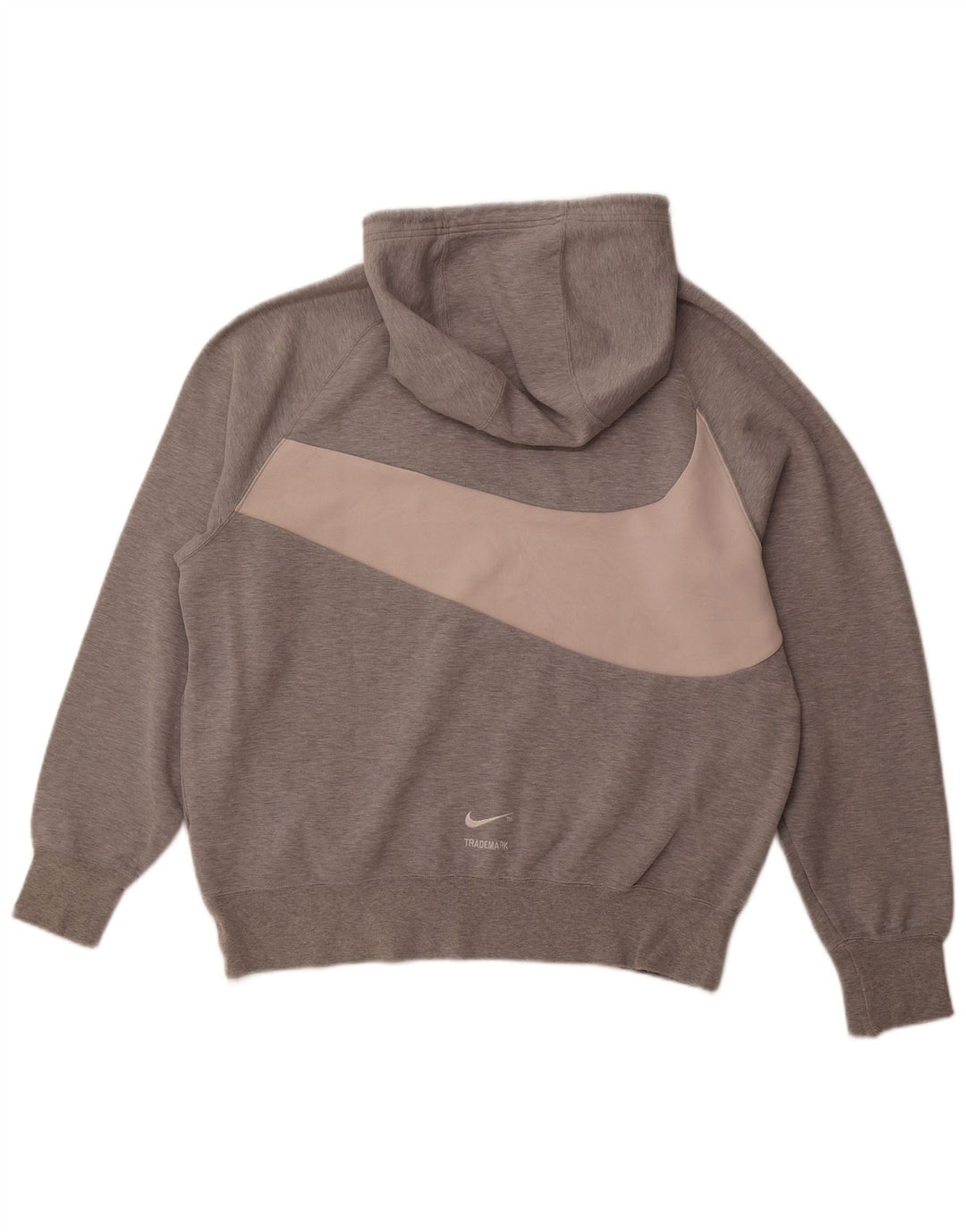 NIKE Mens Graphic Hoodie Jumper Large Grey Cotton
