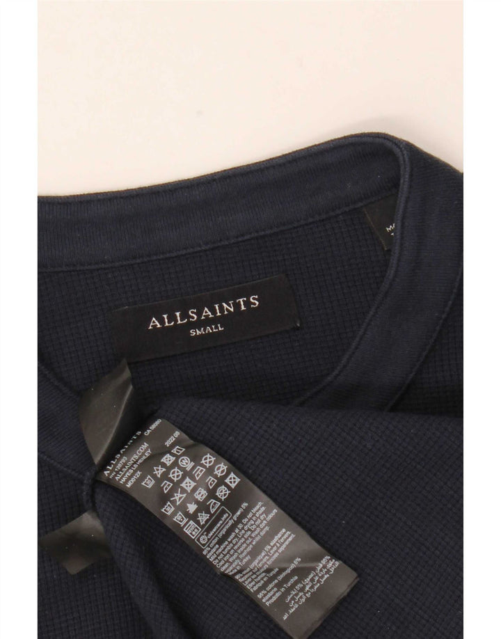 Maglia da uomo a maniche lunghe All Saints piccola in cotone blu navy