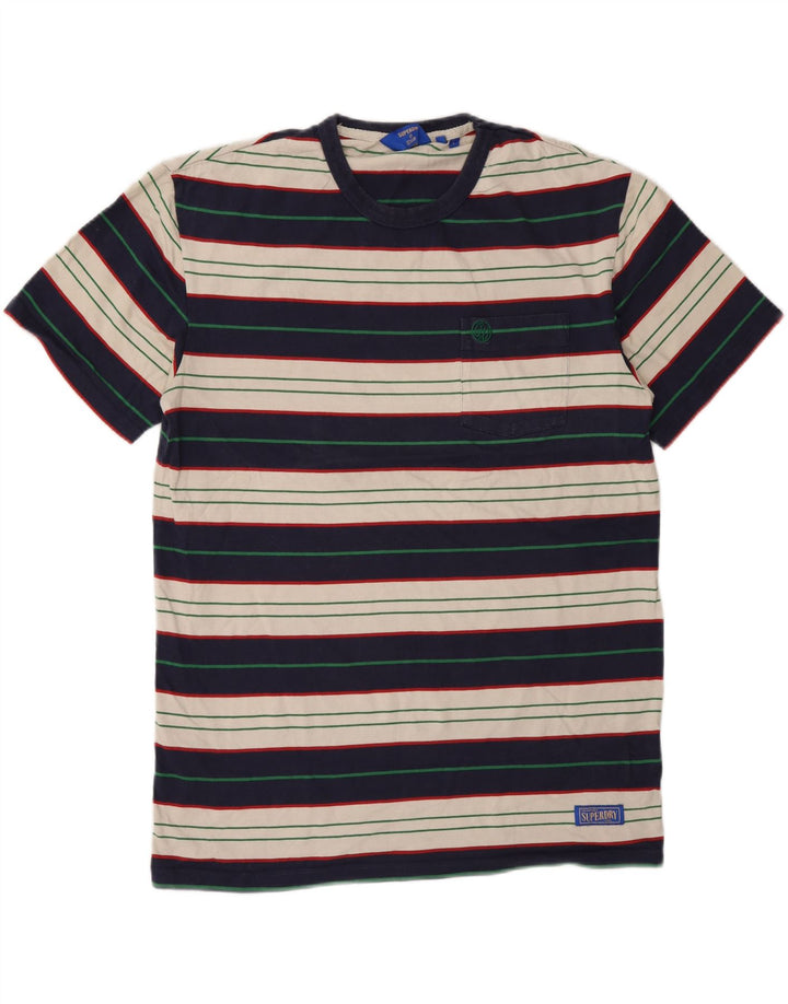 T-shirt da uomo Superdry Top grande in cotone a righe multicolori