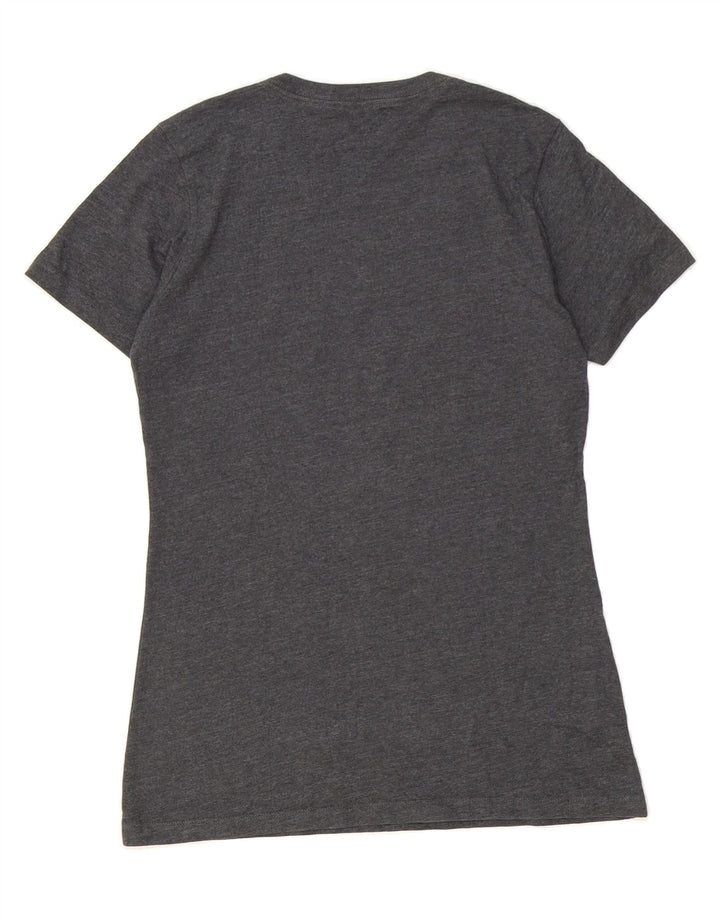 EDDIE BAUER Womens Graphic T-Shirt Top UK 12 Medium Grey Cotton Vintage Eddie Bauer and Second-Hand Eddie Bauer from Messina Hembry 