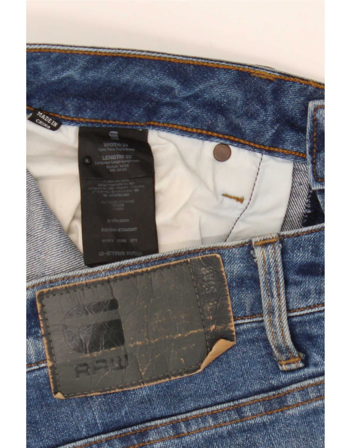 G-Star Mens Revend Straight Jeans W34 L32 Blue Cotton