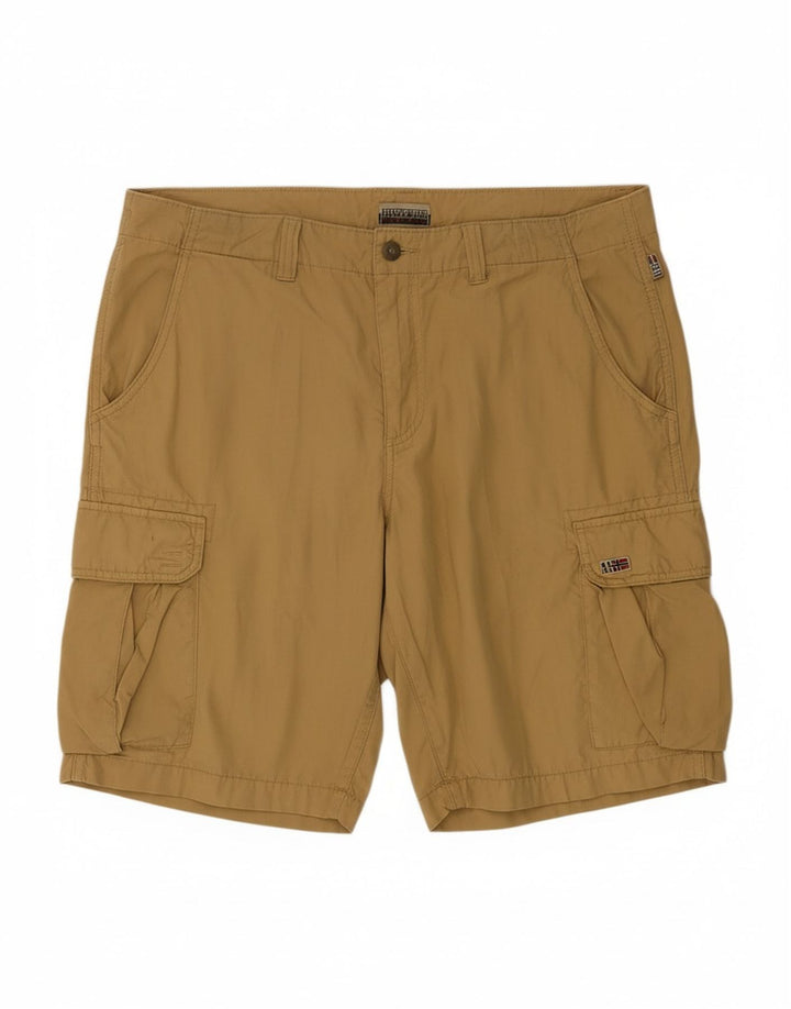 NAPAPIJRI Mens Cargo Shorts W36 Large  Beige Cotton
