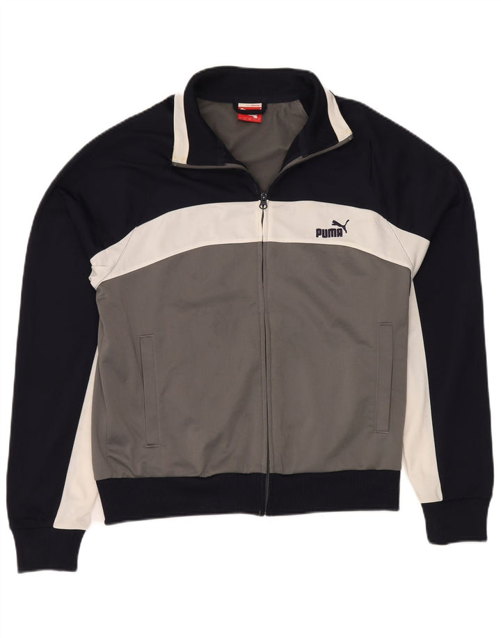 PUMA Mens Tracksuit Top Jacket Medium Multicoloured Colourblock Polyester
