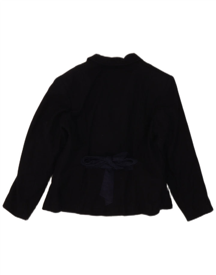 Moschino Veste Blazer Double Boutonnage Fille 7-8 Ans Bleu Marine Laine