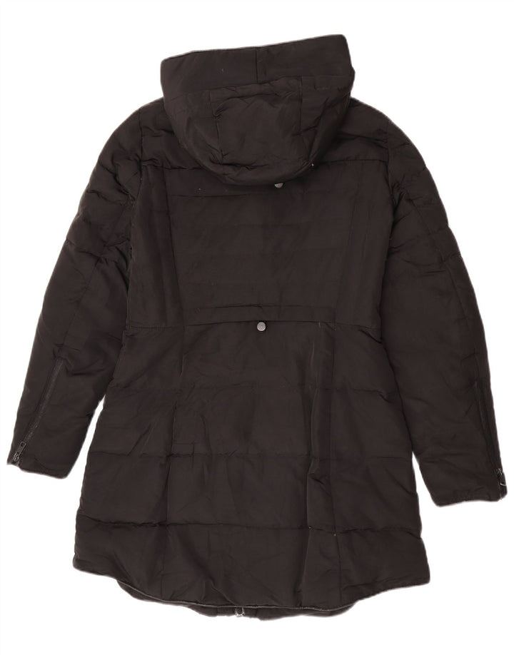 Zara Womens Hooded Padded Coat UK 14 Medium Black