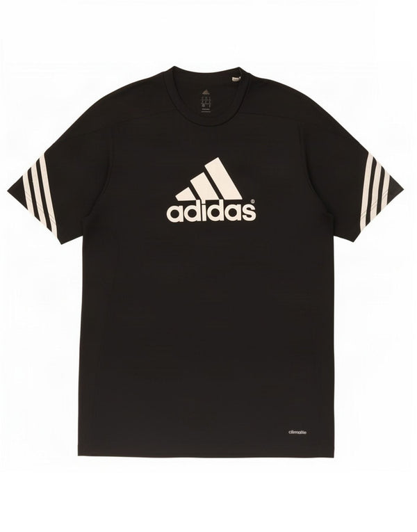 Adidas Herre Climalite Grafisk T-Shirt Top Medium Sort Polyester