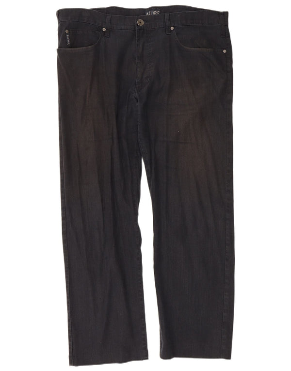Armani Mens Straight Casual Trousers W42 L30 Black