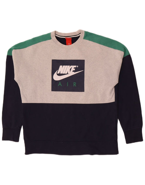 Nike Herre grafisk sweatshirt Jumper Medium Flerfarvet Colourblock Bomuld
