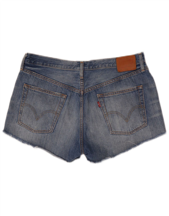 Pantaloncini di jeans Levi's 501 da donna W32 grandi in cotone blu
