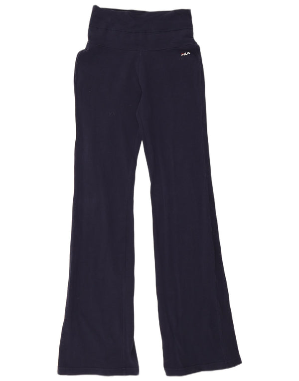 Fila Pantalon de survêtement évasé pour femme UK 10 Small Bleu marine Coton