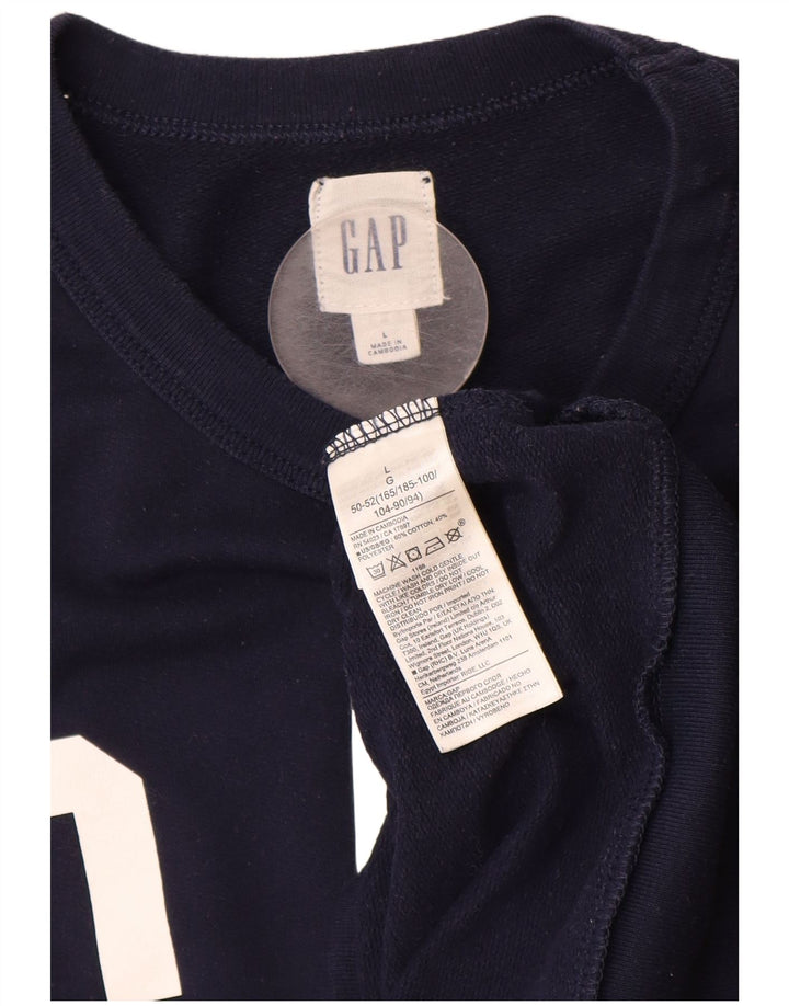 GAP grafisk sweatshirt til mænd, stor marineblå bomuld