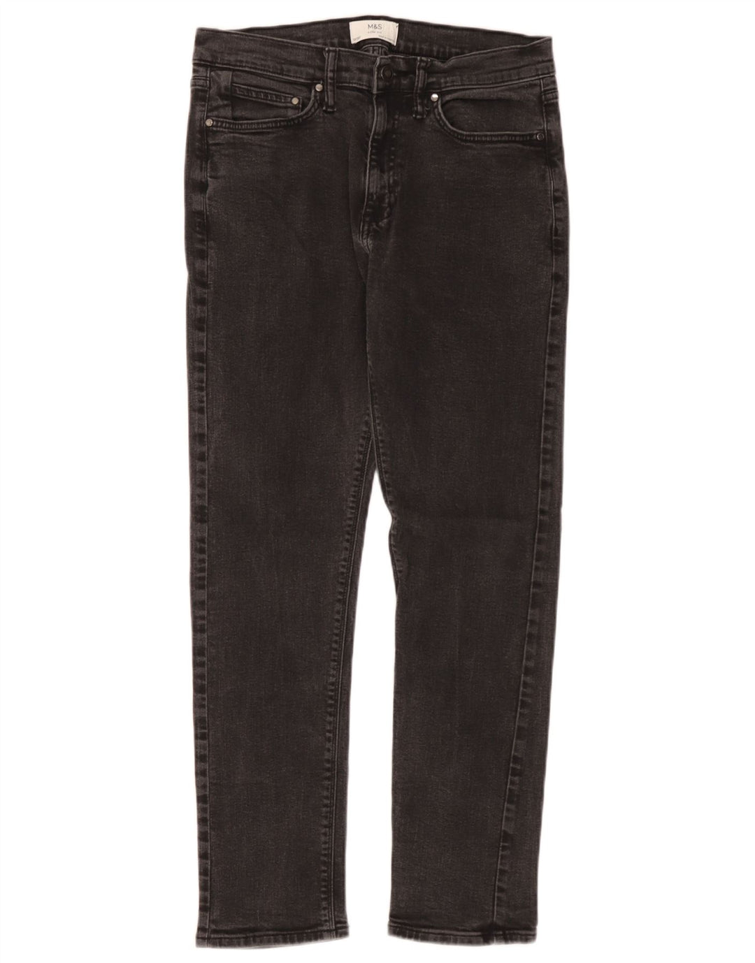 Marks & Spencer Herre Slim Jeans W32 L31 Sort Bomuld