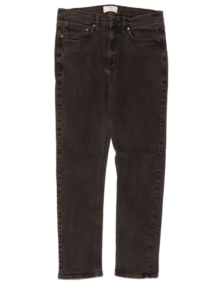 Marks & Spencer Herre Slim Jeans W32 L31 Sort Bomuld