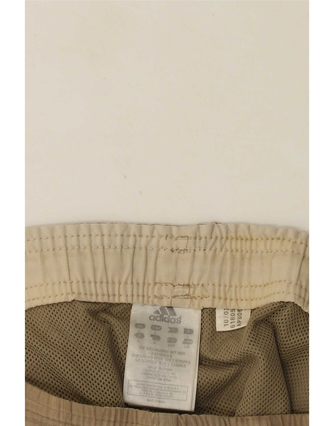 Adidas Herren-Badeshorts, groß, beige, kariert, Polyester