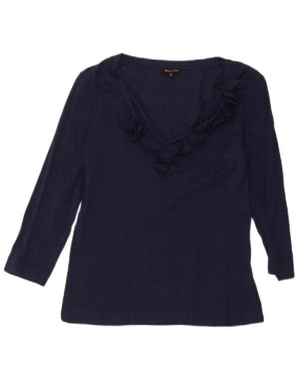 Massimo Dutti Chemisier à manches 3/4 pour femme Bleu marine moyen UK 12