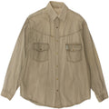 VINTAGE Mens Shirt Large Khaki Cotton Vintage Vintage and Second-Hand Vintage from Messina Hembry 