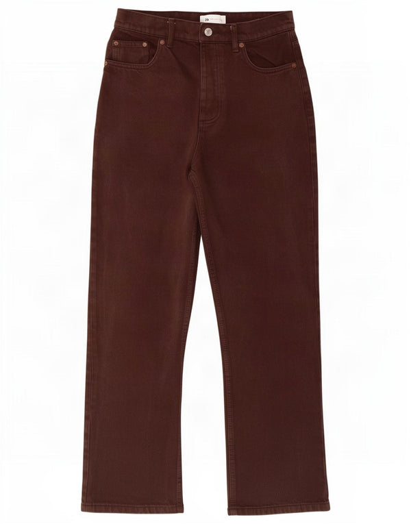 Zara Womens Straight Jeans EU 38 Small W28 L27 Brown Cotton