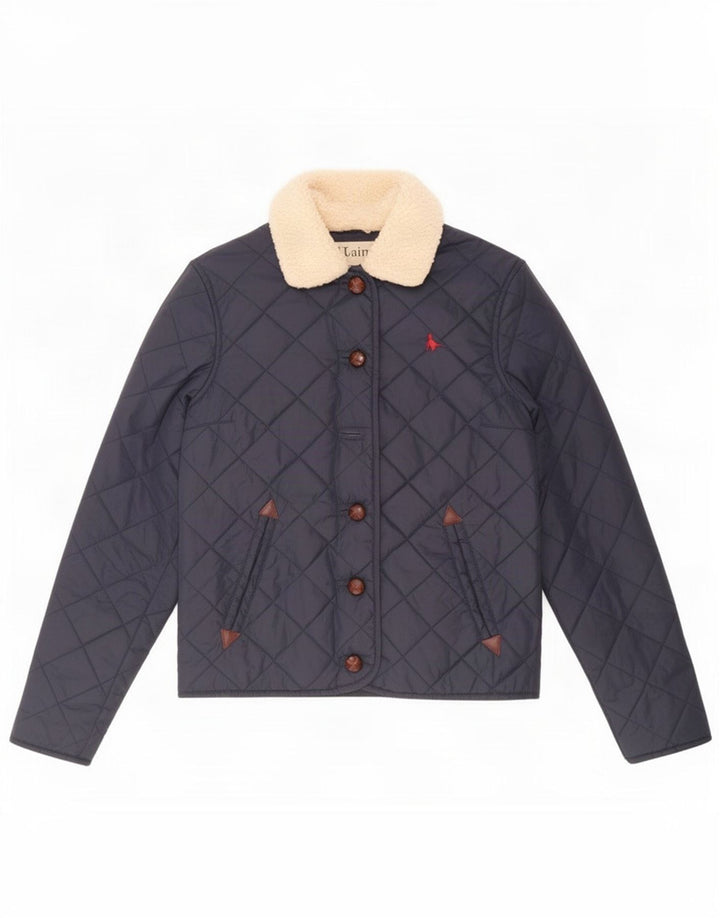 Jack Wills Chaqueta acolchada para mujer UK 8 Small Azul marino Poliéster