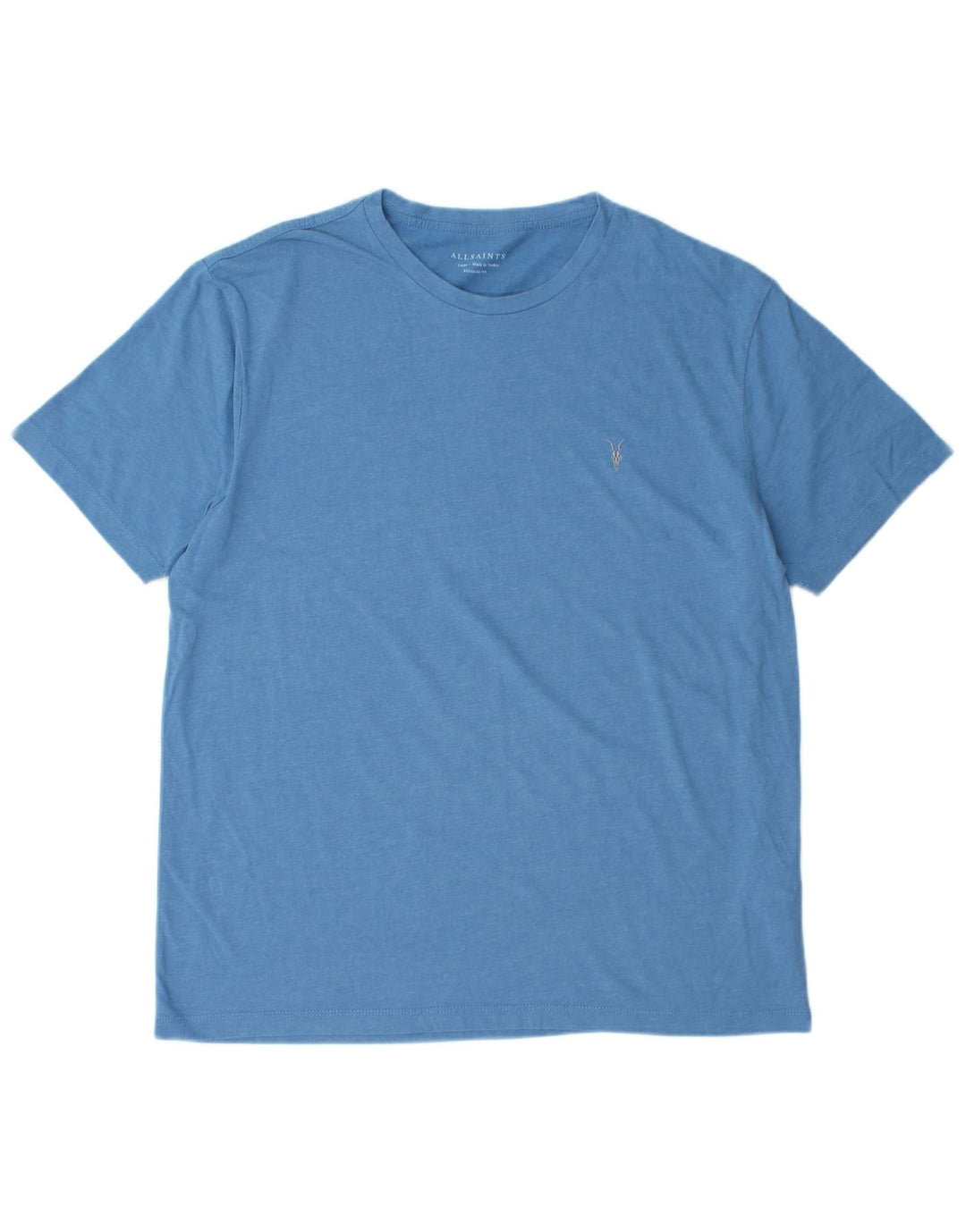 All Saints Mens Regular Fit T-Shirt Top Large Blue Cotton