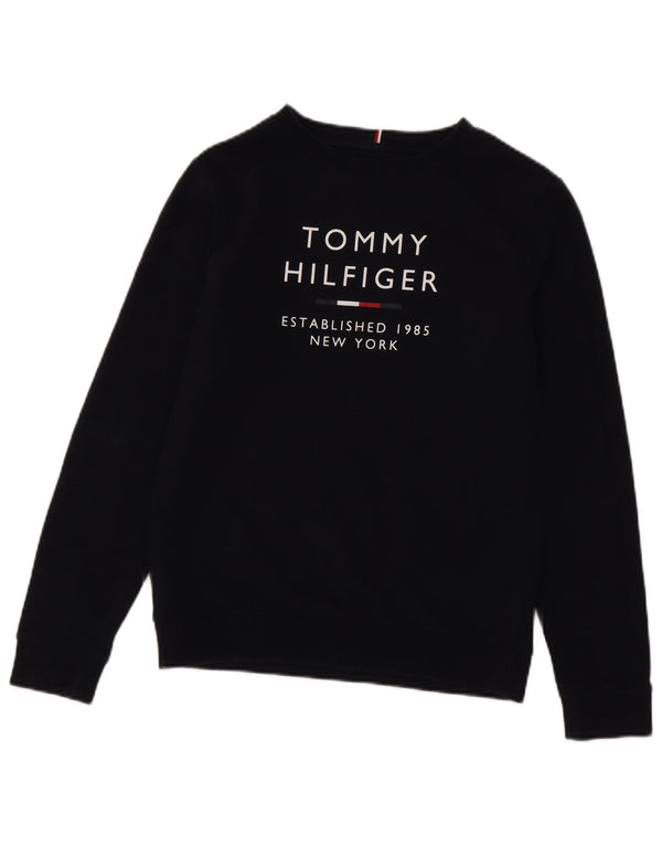 Tommy Hilfiger Boys Graphic Sweatshirt Jumper 15-16 Years Navy Blue Cotton