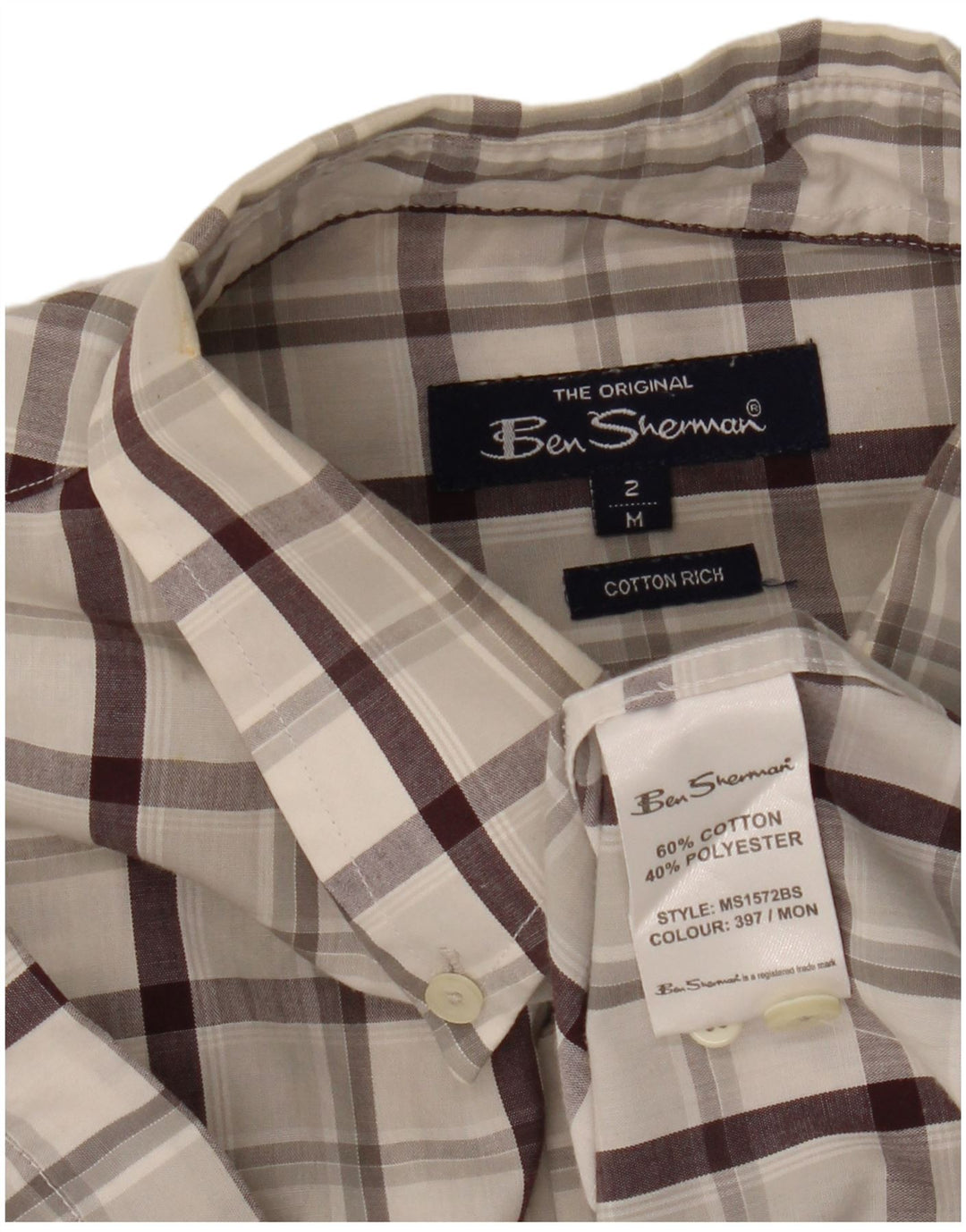 Ben Sherman Chemise à manches courtes homme gris moyen à carreaux en coton