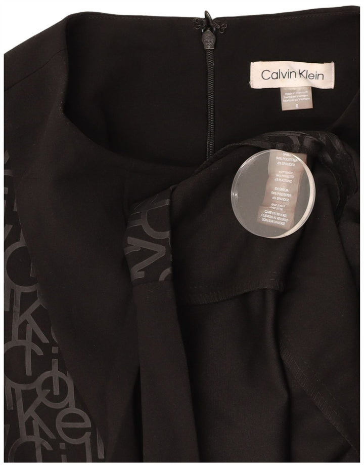 CALVIN KLEIN Abito tubino senza maniche con grafica da donna US 8 Medium Nero