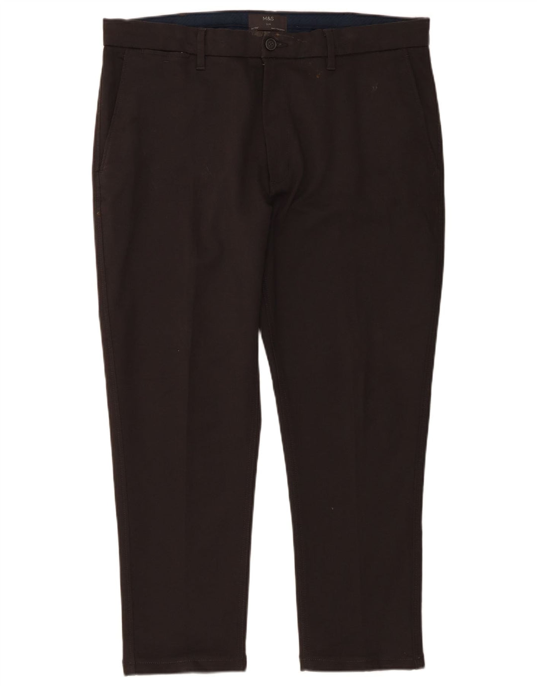 Marks & Spencer Herre Slim Chino Bukser W38 L29 Grå Bomuld