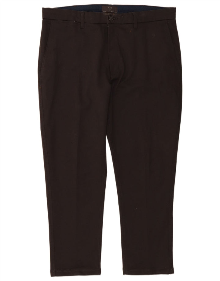 Marks & Spencer Herre Slim Chino Bukser W38 L29 Grå Bomuld