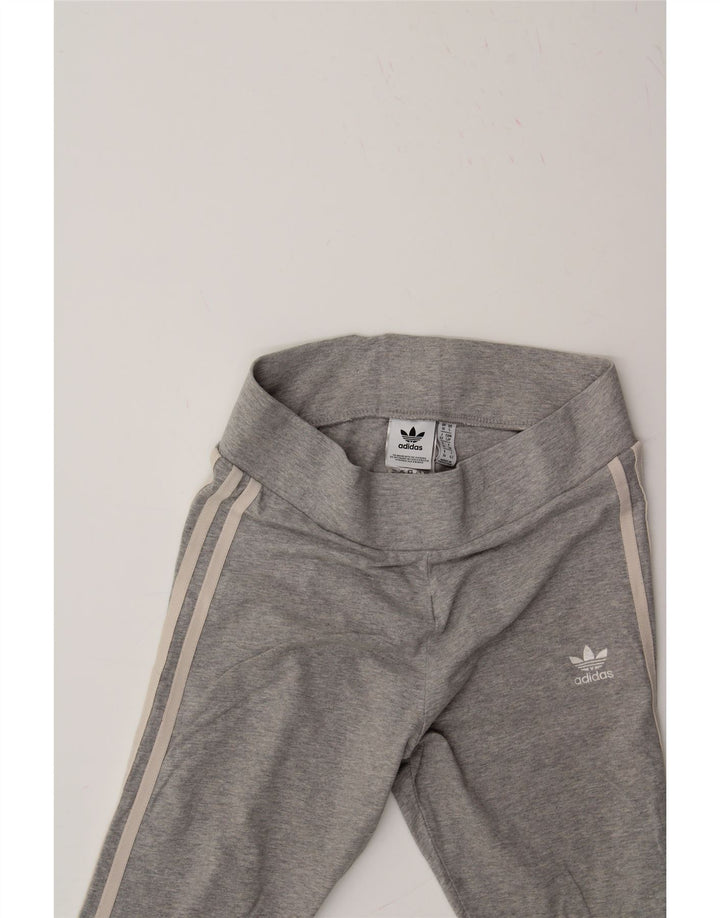 ADIDAS Womens Leggings UK 10 Small Grey Cotton Vintage Adidas and Second-Hand Adidas from Messina Hembry 