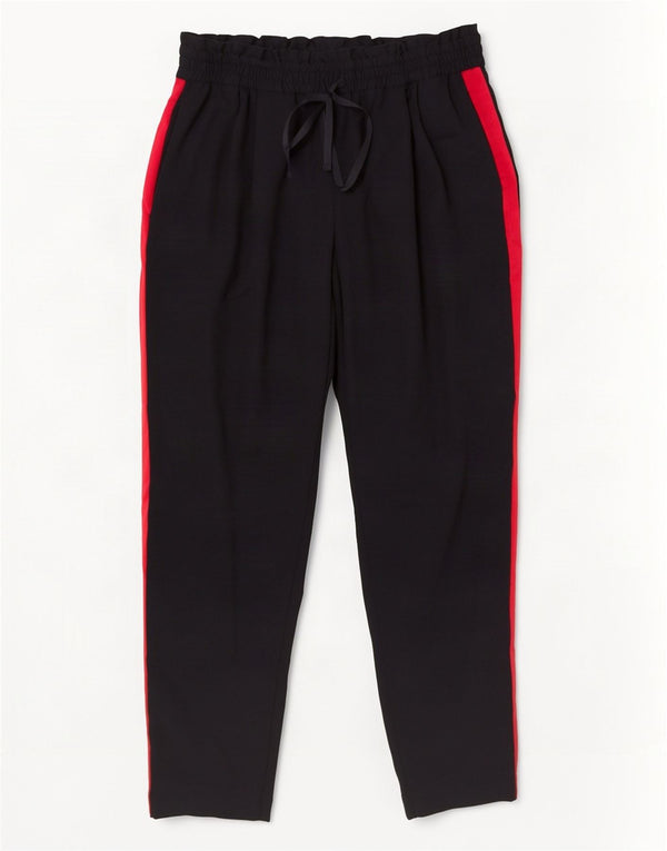 Zara Pantalon de survêtement pour femme UK 12 Medium Noir Colourblock