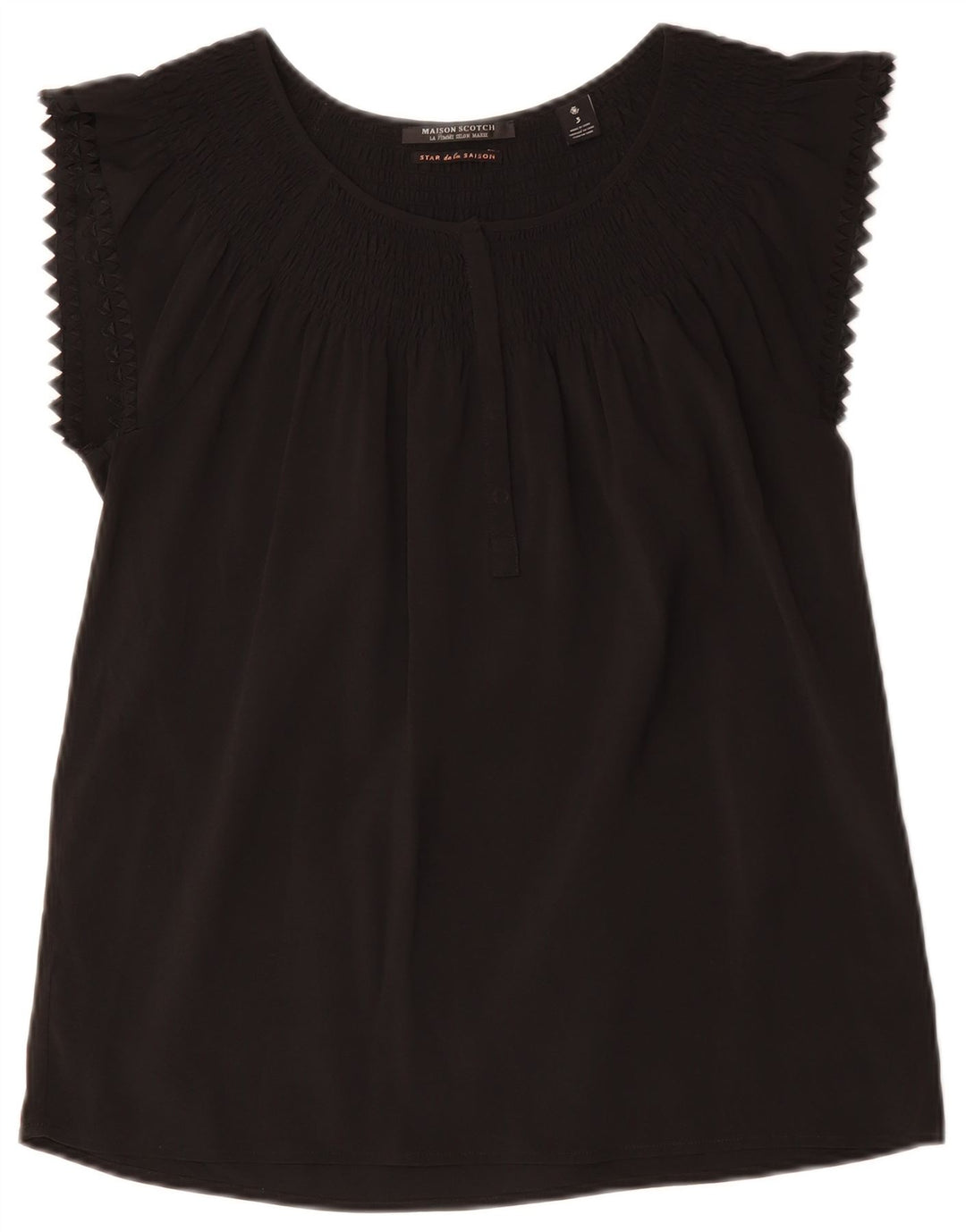MAISON SCOTCH Womens Blouse Top UK 14 Medium Black Polyester