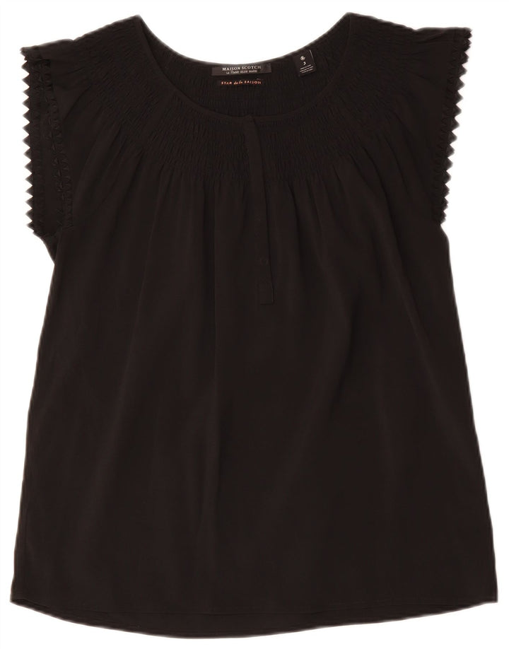 MAISON SCOTCH Womens Blouse Top UK 14 Medium Black Polyester