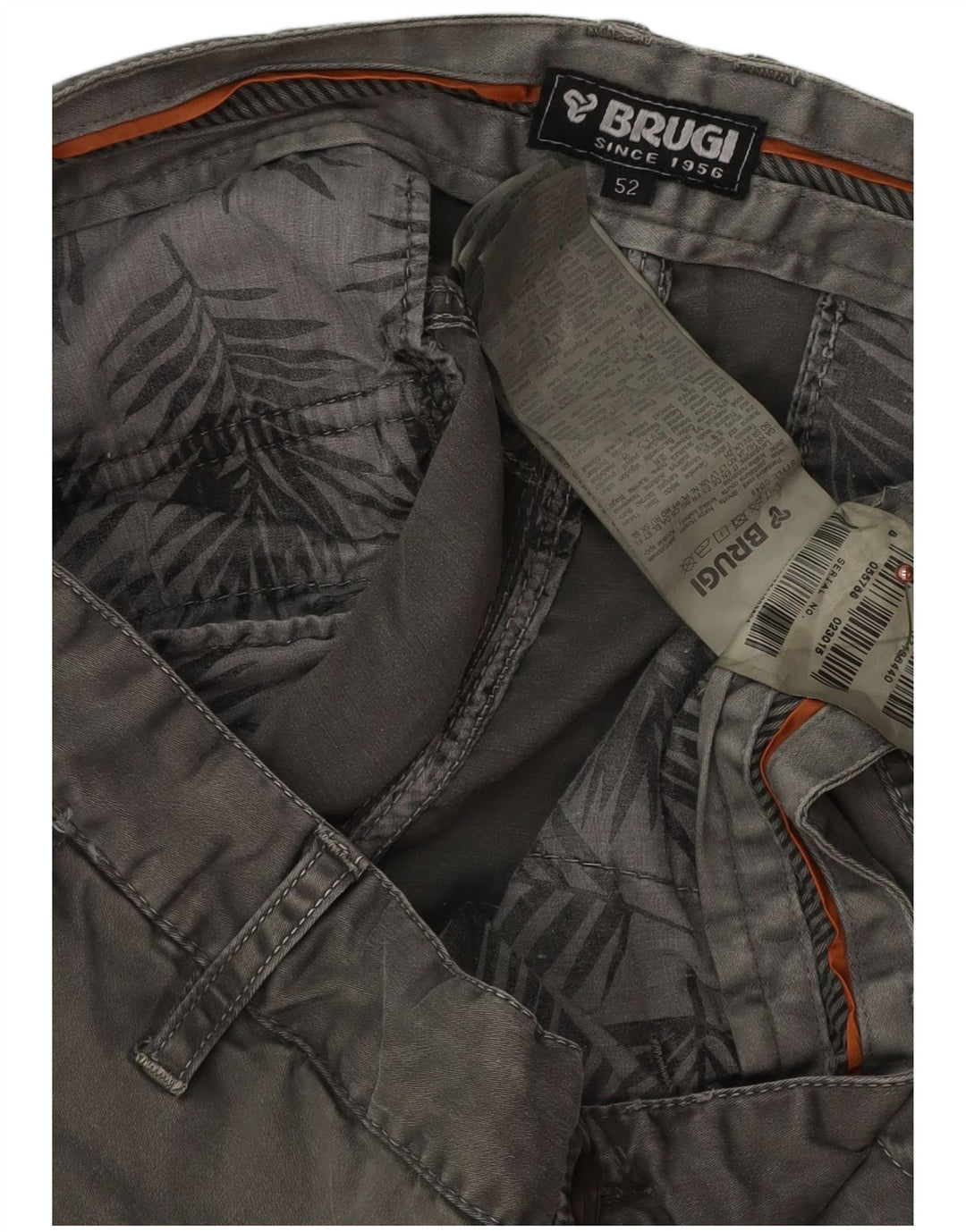 Brugi Herren Cargoshorts IT 52 XL W32 Graue Baumwolle