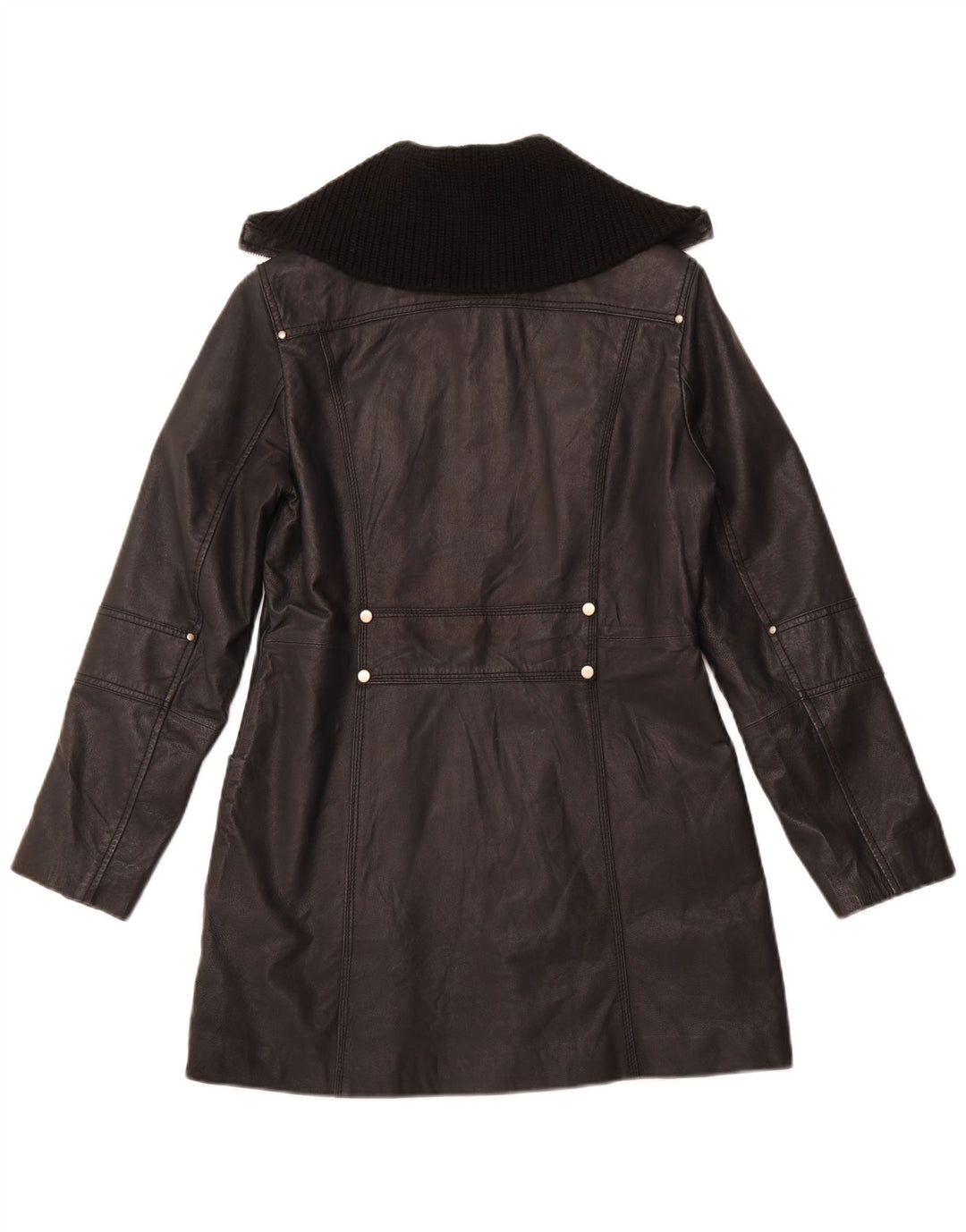 CONBIPEL Damen Ledermantel IT 44 Mittelschwarzes Leder