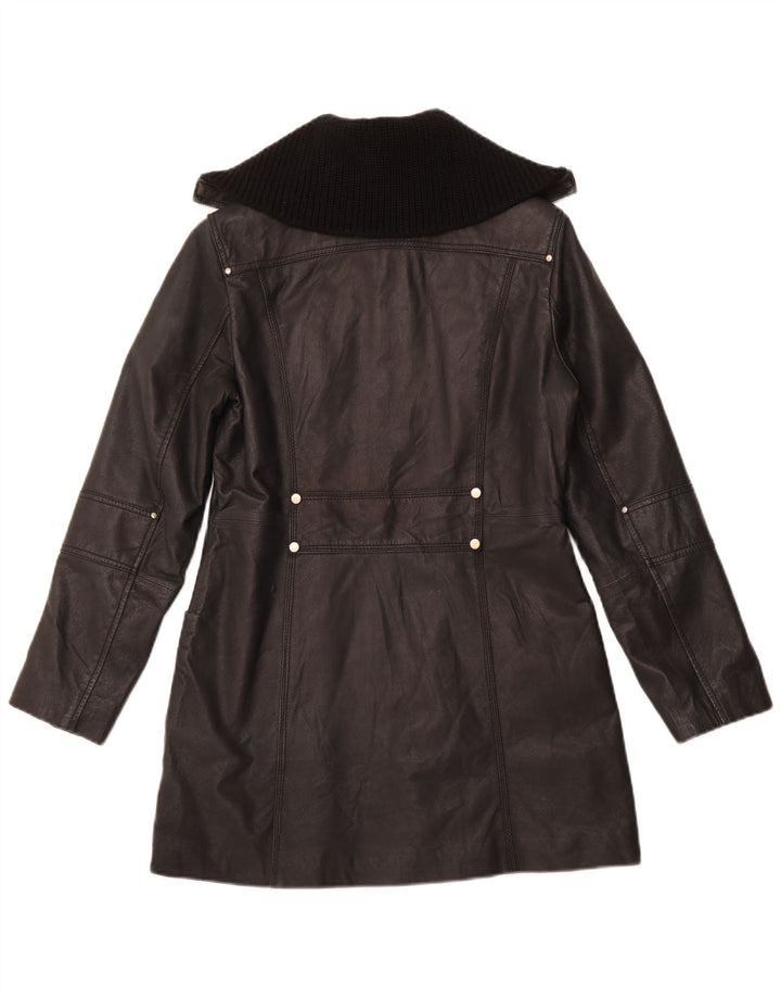 CONBIPEL Damen Ledermantel IT 44 Mittelschwarzes Leder