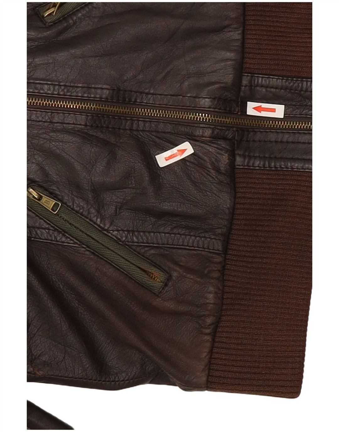 Bershka Dame Læderjakke UK 12 Medium Brun
