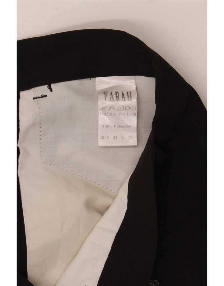 Pantaloni casual dritti da uomo Farah W34 L33 poliestere nero