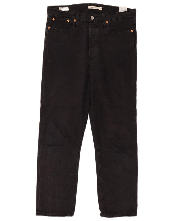 Levi's Damen Wedgie Straight Jeans W29 L28 Schwarze Baumwolle