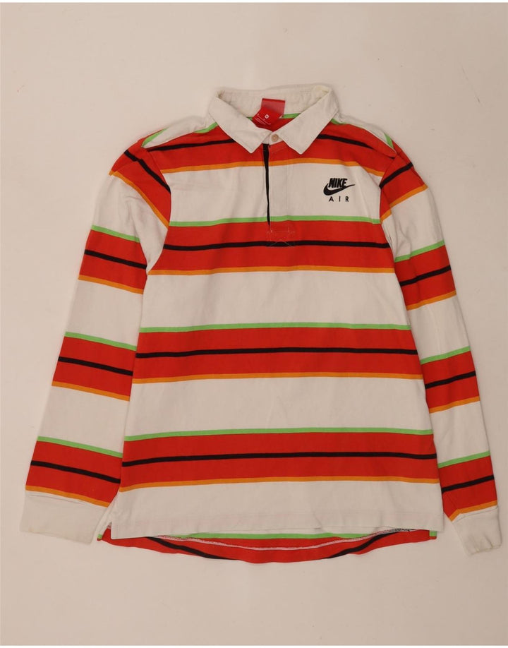 Nike Mens Long Sleeve Rugby Polo Shirt Medium Multicoloured Striped Cotton